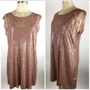 LC Lauren Conrad Pink sequin Party Dress 12